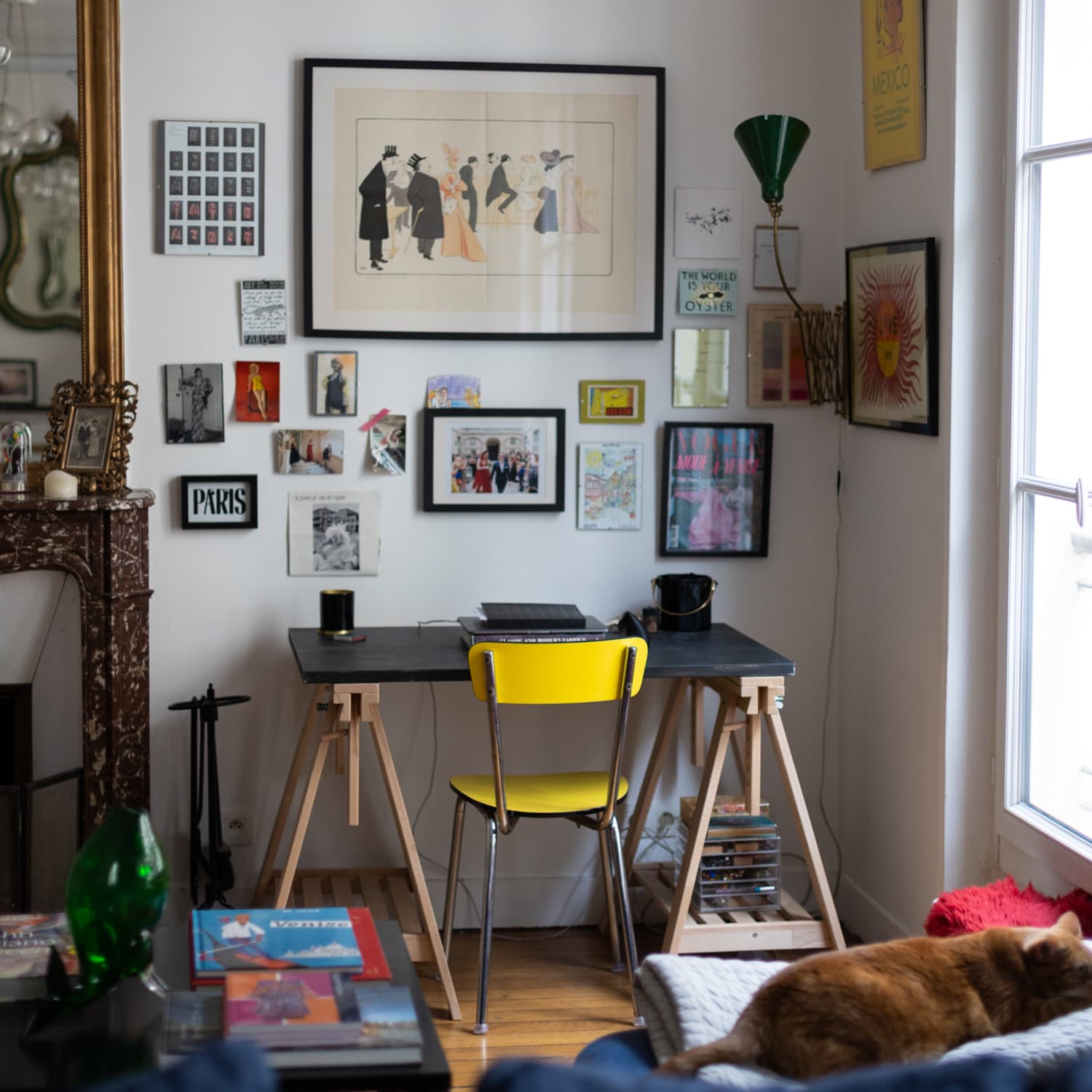 Small Paris Apartment Full of Charm, Vintage Pieces, and Funky Art